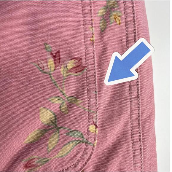 Vintage L.L. Bean Barn Chore Coat Floral Pink Jacket Medium Quilted Thinsulate - Picture 16 of 16